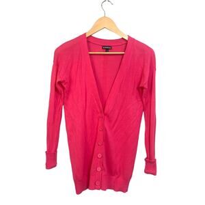 EXPRESS Pink Button Up Long Sleeve Cardigan | XS